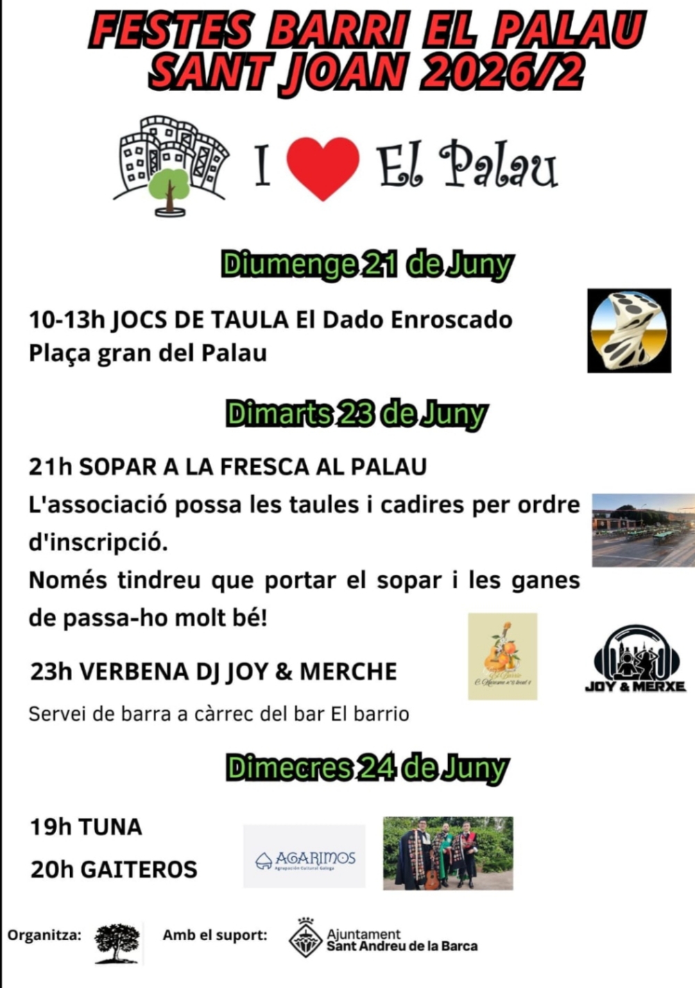 Sopar de germanor i revetlla - Sant Joan 2026 El Palau
